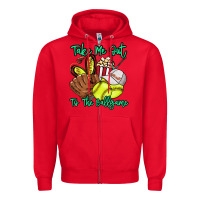 Red Take me out to the ballgame Zipper Hoodie - HowdyJamesFarm