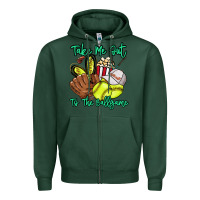 Sports Green Take me out to the ballgame Zipper Hoodie - HowdyJamesFarm