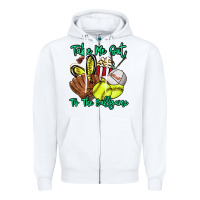 White Take me out to the ballgame Zipper Hoodie - HowdyJamesFarm