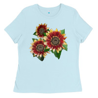 Baby Blue Florenza Sunflower Ladies Tee - LillyAllenDesigns