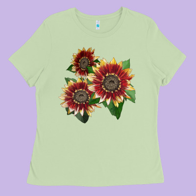 Florenza Sunflower Ladies Tee Designed By Lillyallendesigns