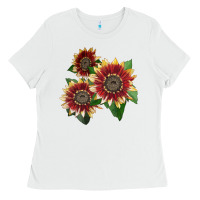 White Florenza Sunflower Ladies Tee - LillyAllenDesigns