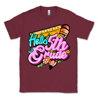 Burgundy hello 5th grade Classic Tee - JahusDesignShop