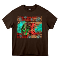 Chocolate Brown country boots and cowboy hat christmas Heavy Core Tee - Jasminsmagicworld
