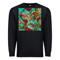 Black faith coffee cup and cross with leopard and roses seamless pattern bbs Premium Sweatshirt - BundleAndBundleShop