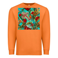 Carrot faith coffee cup and cross with leopard and roses seamless pattern bbs Premium Sweatshirt - BundleAndBundleShop