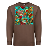 Chestnut faith coffee cup and cross with leopard and roses seamless pattern bbs Premium Sweatshirt - BundleAndBundleShop