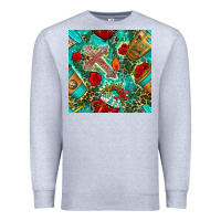 Heather Grey faith coffee cup and cross with leopard and roses seamless pattern bbs Premium Sweatshirt - BundleAndBundleShop
