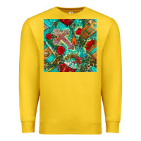 Lemon faith coffee cup and cross with leopard and roses seamless pattern bbs Premium Sweatshirt - BundleAndBundleShop