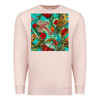 Pale Pink faith coffee cup and cross with leopard and roses seamless pattern bbs Premium Sweatshirt - BundleAndBundleShop