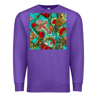 Purple faith coffee cup and cross with leopard and roses seamless pattern bbs Premium Sweatshirt - BundleAndBundleShop