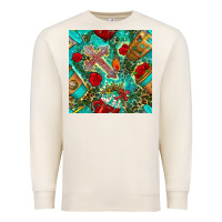 Sandshell faith coffee cup and cross with leopard and roses seamless pattern bbs Premium Sweatshirt - BundleAndBundleShop