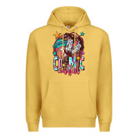 Antique Gold cosmic cowgirl Premium Hoodie - OliviaCreatesArt