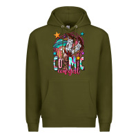 Army Green cosmic cowgirl Premium Hoodie - OliviaCreatesArt