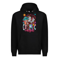 Black cosmic cowgirl Premium Hoodie - OliviaCreatesArt