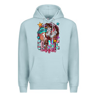 Blue Mist cosmic cowgirl Premium Hoodie - OliviaCreatesArt