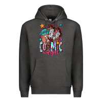 Charcoal Heather cosmic cowgirl Premium Hoodie - OliviaCreatesArt