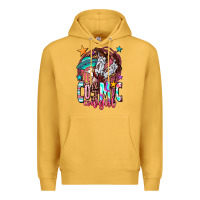 Mustard cosmic cowgirl Premium Hoodie - OliviaCreatesArt