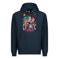 Navy cosmic cowgirl Premium Hoodie - OliviaCreatesArt