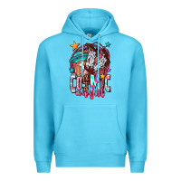 Ocean Blue cosmic cowgirl Premium Hoodie - OliviaCreatesArt