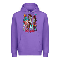 Purple cosmic cowgirl Premium Hoodie - OliviaCreatesArt