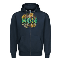 Navy Aztec Mom Mother's Day Zipper Hoodie - CowGirlArtShop