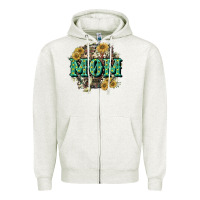 Oatmeal Heather Aztec Mom Mother's Day Zipper Hoodie - CowGirlArtShop