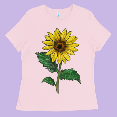 Sunray Yellow Sunflower Ladies Tee Designed By Lillyallendesigns