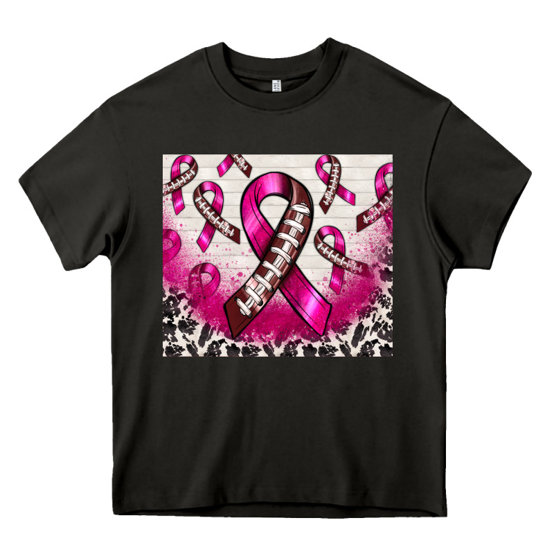 Breast Cancer American Football Ribbon Heavy Core Tee by NancyCooperArtShop | Teevron