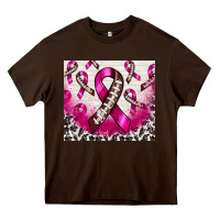 Chocolate Brown breast cancer american football ribbon Heavy Core Tee - NancyCooperArtShop