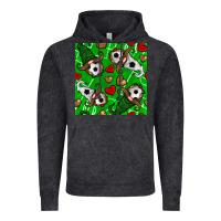 Vintage Black soccer gnomes and hearts seamless pattern Vintage Hoodie - BundleAndBundleShop