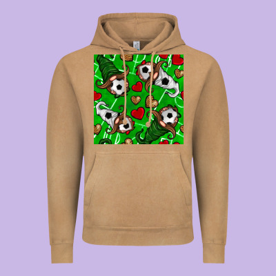 Soccer Gnomes And Hearts Seamless Pattern Vintage Hoodie Designed By Bundleandbundleshop
