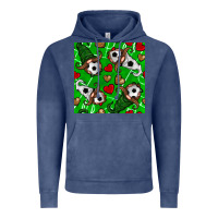 Vintage Denim soccer gnomes and hearts seamless pattern Vintage Hoodie - BundleAndBundleShop