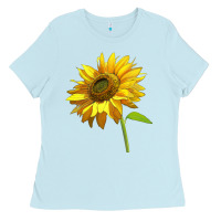 Baby Blue sunflower Ladies Tee - LillyAllenDesigns