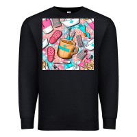 Black hospital nurse coffee cups with leopard seamless pattern bbs Premium Sweatshirt - BundleAndBundleShop