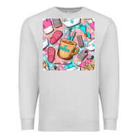 Dove Grey hospital nurse coffee cups with leopard seamless pattern bbs Premium Sweatshirt - BundleAndBundleShop