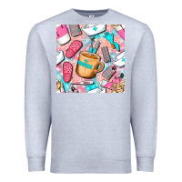 Heather Grey hospital nurse coffee cups with leopard seamless pattern bbs Premium Sweatshirt - BundleAndBundleShop