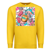 Lemon hospital nurse coffee cups with leopard seamless pattern bbs Premium Sweatshirt - BundleAndBundleShop