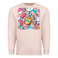 Pale Pink hospital nurse coffee cups with leopard seamless pattern bbs Premium Sweatshirt - BundleAndBundleShop