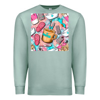 Seafoam hospital nurse coffee cups with leopard seamless pattern bbs Premium Sweatshirt - BundleAndBundleShop