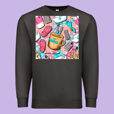 Hospital Nurse Coffee Cups With Leopard Seamless Pattern Bbs Premium Sweatshirt Designed By Bundleandbundleshop