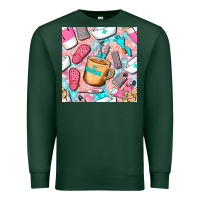 Sports Green hospital nurse coffee cups with leopard seamless pattern bbs Premium Sweatshirt - BundleAndBundleShop