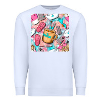 White hospital nurse coffee cups with leopard seamless pattern bbs Premium Sweatshirt - BundleAndBundleShop