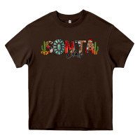 Chocolate Brown western christmas santa claus sunflowers and cactus Heavy Core Tee - Jasminsmagicworld
