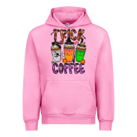 Fuchsia Pink trick or coffee Urban Hoodie - CowhideDigitalArt