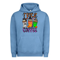 Pigment Pebble Blue trick or coffee Urban Hoodie - CowhideDigitalArt
