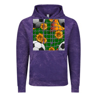 Cloud Purple soccer balls and sunflowers with goal nets seamless pattern Vintage Hoodie - BundleAndBundleShop