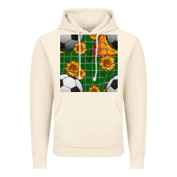 Vintage Artic soccer balls and sunflowers with goal nets seamless pattern Vintage Hoodie - BundleAndBundleShop