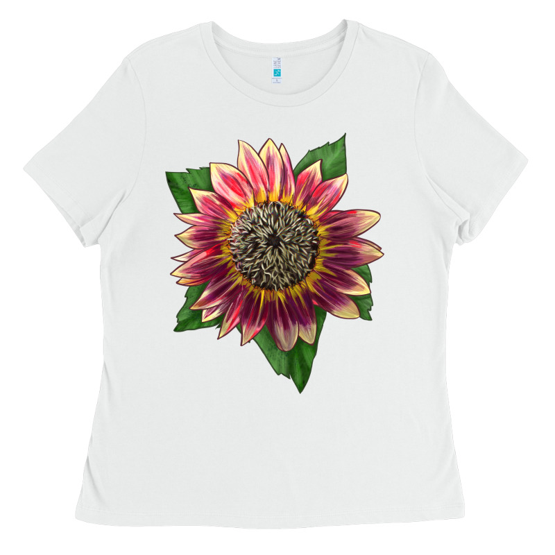 Crimson Blaze Sunflower Ladies Tee by LillyAllenDesigns | Teevron