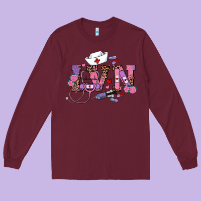Valentines Day Lvn Long Sleeve Tee Designed By Ranaportraitstore